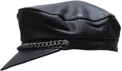 Download Leather Cap With Chain - Transparent Leather Hat Leather Png