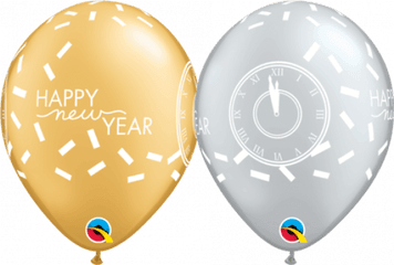 Qualatex Printed Latex 2511 New Year Confetti Countdown Silver U0026 Gold - Srecan Rodjendan Png