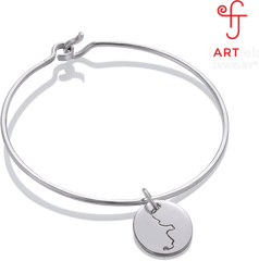 Beach To Beacon Sterling Charm Bangle - Charm Bangle Png