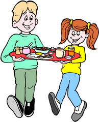 School Breakfast Clipart Kid 3 - Breakfast Coloring Pages Png