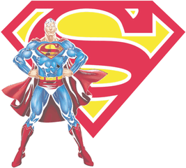 Superman - Superman And Logo Kids Tshirt Superhero Logo Png