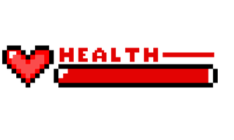 Art Text Health Minecraft Pixel Red - Free PNG