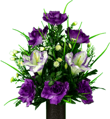 Lavender Amaryllis And Purple Rose - Bouquet Png