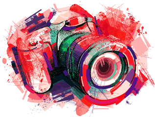 Download Camera Photography Watercolor Painting - Camara De Graphic Design On Camera Png