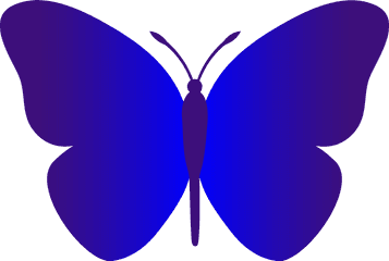 Blue Butterfly Clipart - Butterfly Silhouette Transparent Background Png