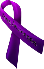 Epilepsy Awareness Happy Purple Day Ribbon - Purple Ribbon For Epilepsy Png