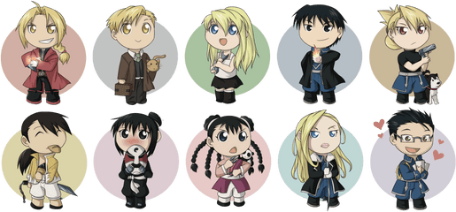 Download Fullmetal Alchemist Chibi Set - Full Metal Alchemists Cartoon Png