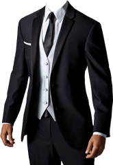 Download Suit Jacket Png - Black Blazer With Waistcoat