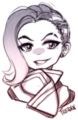 Sombra Png - Black And White Stock Quick Chibi Sombra Doodle Chibi Overwatch Fanart Cute