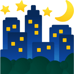 Night With Stars Emoji - City Emoji Png