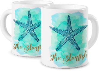 Photo Mug Blue Starfish Colorland Ie - Serveware Png