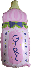 Extra Large Baby Shower Mylar Balloon Bottle Itu0027s A Girl - Baby Girl Balon Foil Png