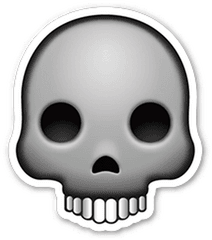 Skull Emoji Sticker Transparent Png - Skull Emoji Transparent Background