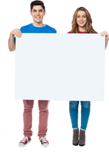 People Holding Banner Png Images Transparent Background - Person Holding Sign Png