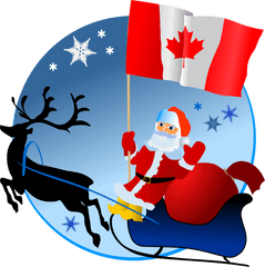 Santa With Canadian Flag - Merry Christmas From South Africa Merry Christmas Colombia Png