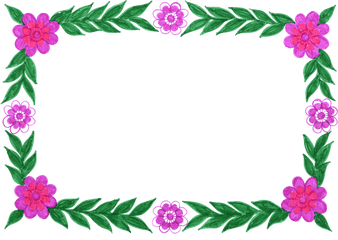 6 Flower Frame Colorful Rectangle Png Transparent - Portable Network Graphics