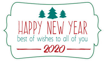 New Year 2020 Line Christmas Eve For Happy Gifts - Free PNG