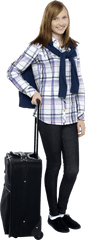 Download Teenage Girl Png Image For Free - Travel Girl With Bag Png