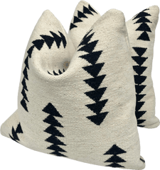 Natural Hemp Fiber Arrow Design Pillows - A Pair Throw Pillow Png