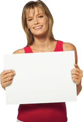 Business Woman Girl Png Image - Girl Holding A Paper