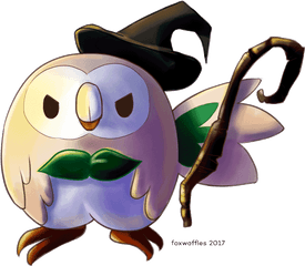 Halloween Rowlet Doodle I Did Happy - Halloween Rowlet Pokemon Png