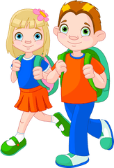 Library Of Boy And Girl Walking Picture Freeuse Png Files - Kids Walking Clipart