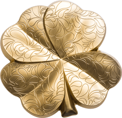 Palau - 2020 5 Dollars Silver Fortune Four Leaf Clover Gilded Trifoi Cu Patru Foi Floare Png