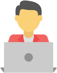 Laptop User Icon Of Flat Style - Laptop User Icon Png