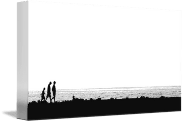 Family Silhouette Walking In Galapagos By Brian Lewis - Silhouette Png
