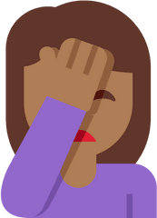 Person Facepalming Emoji With Medium - Dark Skin Tone Meaning Transparent Background Facepalm Emoji Transparent Png