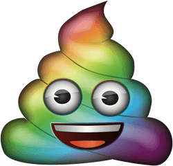 Emoji - Rainbow Poop Poop Emoji Png