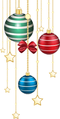 Christmas Clipart Balls - Transparent Background Christmas Decorations Png