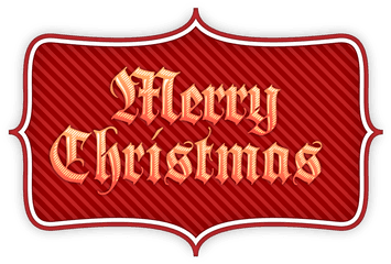 Merry Christmas Label - Horizontal Png