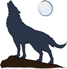 Wolf Png Howling - Drawing Wolf On A Mountain