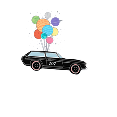 Download Hd Flying Car Womenu0027s Printed Tee - Astronaut In Classic Car Png