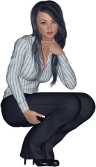 Daz3dstudiophotoshoppngdigital Artfemale Character - Sitting Black Woman Png