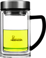 Hino Double Glass Insulated With Handle Office Tea Cup - Water Bottle Png