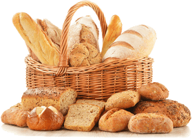 Multi Slices Wicker Photos Grain Basket Bread - Free PNG