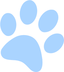 Blue Paws - Blue Paw Black Background Png