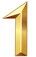 1 Number Gold PNG Image High Quality