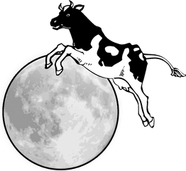 Cow Silhouette Png - The Cow Jumps Over The Moon Icons Png Transparent Background Cow Jumping Png