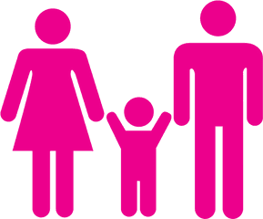 Family Icon Png Pink Transparent - Transparent Background Stick Figure Family