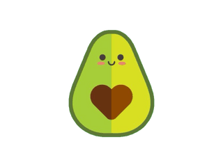 Download Hd Transparent Avocado Kawaii - Transparent Background Cartoon Avocado Png