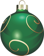 Transparent Green And Gold Christmas Ball Png Clipart - Blue Christmas Ball Transparent