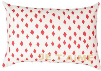 Download Je Tu0027aime Carte Cushion With Red Diamond In Milky - Pillow Png