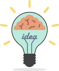 Lightbulb Brain Clipart - Incandescent Light Bulb Png