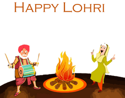 Lohri Cartoon For Happy Resolutions - Free PNG