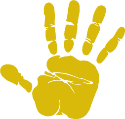 Yellow Handprint - Transparent Hand Print Clip Art Png