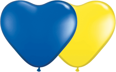 Heart Balloon Png - Qualatex 6 Heart Balloons Black Cuore Giallo E Blu