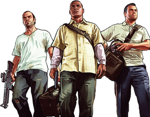 Grand Theft Auto 5 Transparent Png - Gta V Michael Trevor Franklin Png